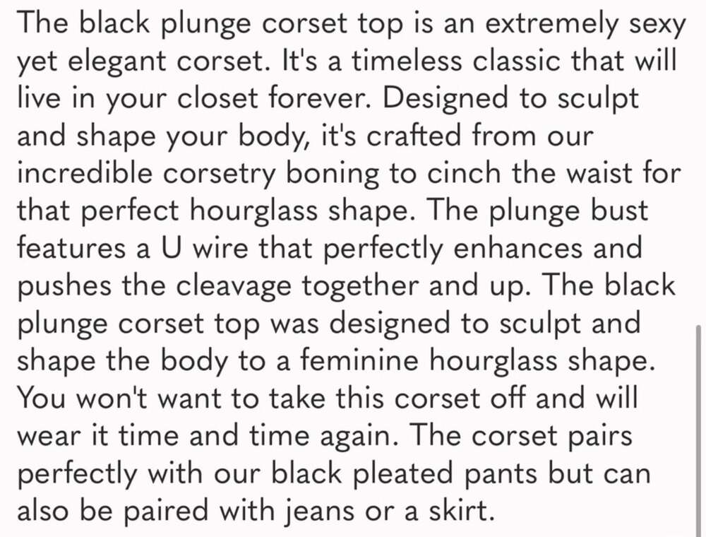 Heiress Beverly Hills Black Plunge Corset Top XXS - Picture 14 of 14